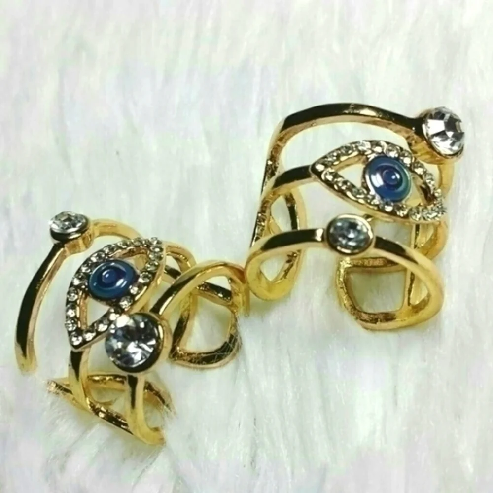 🛍Eye See All Gold Tone Stack Ring
